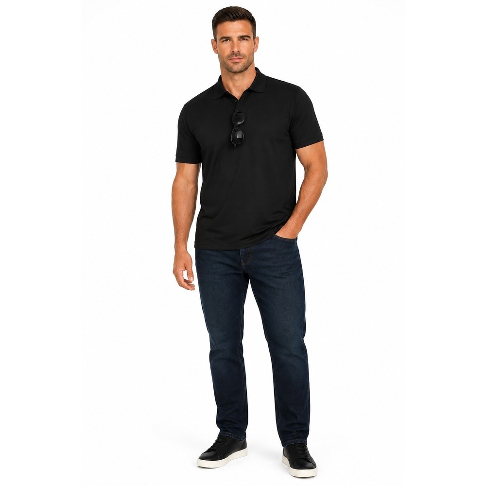 Men's Casual Polo Shirt by Zity Black Size XL New With Tags